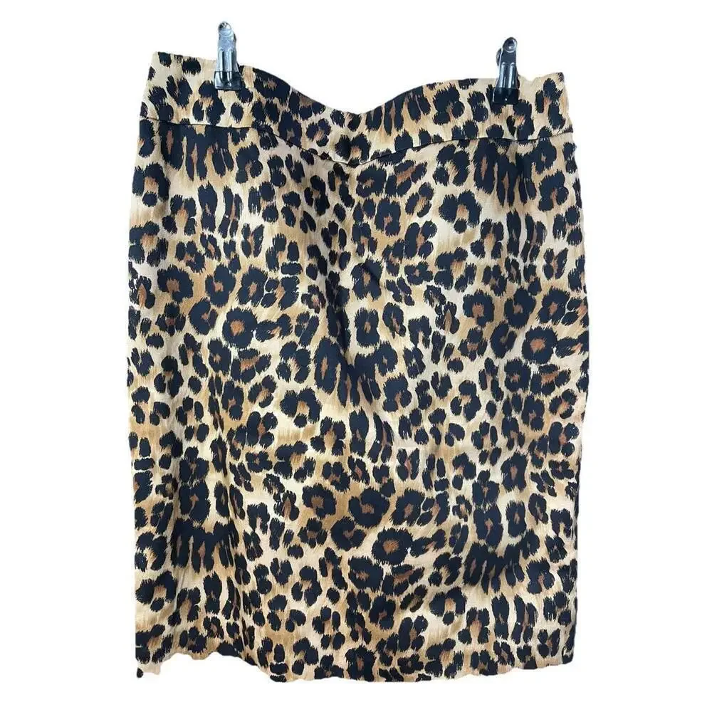 NWT Charter Club Pencil Midi Skirt Womens 8P Leopard Print Office Chic